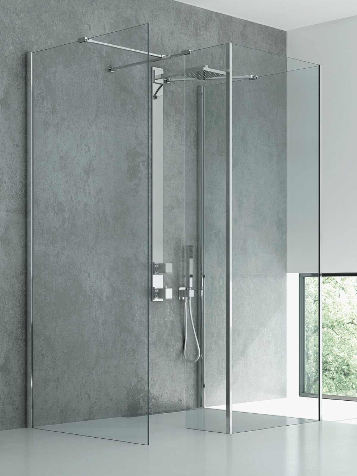 New Trendy New Modus paroi de douche walk-in 80 cm chrome brillant/verre transparent EXK-5528