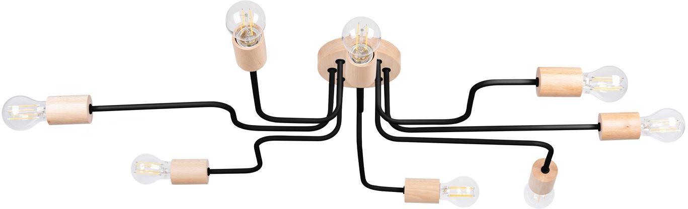Sollux Lighting Timbo plafonnier x15 W noir-bois SL.1671
