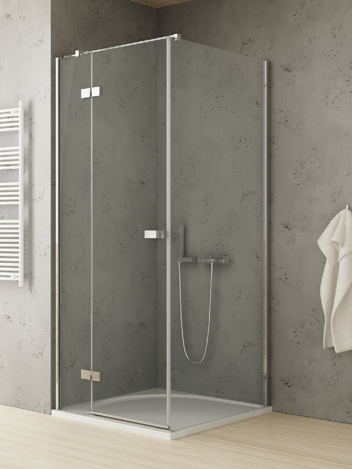New Trendy Reflexa cabine de douche 110x100 cm rectangulaire chrome brillant/verre transparent EXK-5144