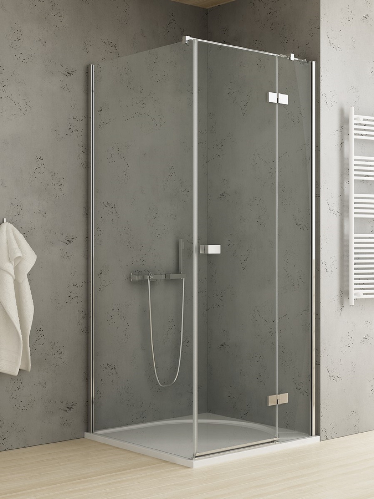 New Trendy Reflexa cabine de douche 120x80 cm rectangulaire chrome brillant/verre transparent EXK-5113