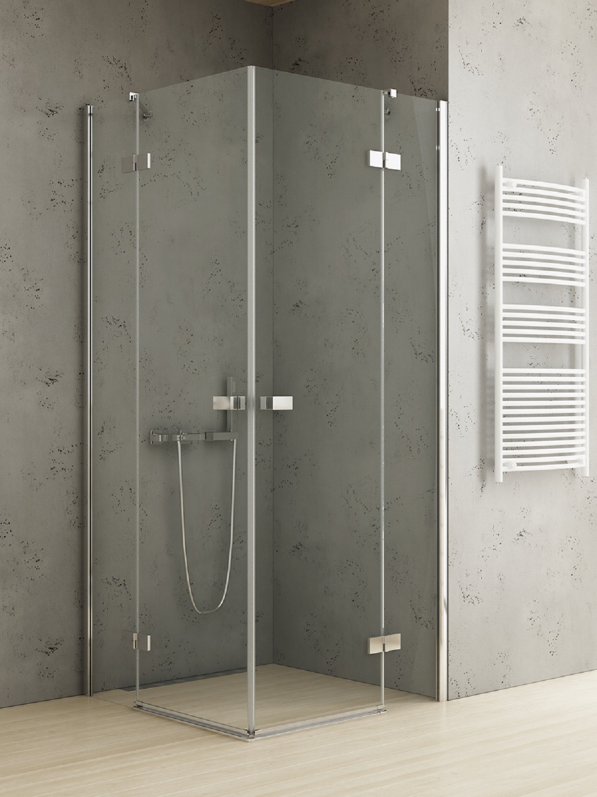 New Trendy Reflexa cabine de douche 90x80 cm rectangulaire chrome brillant/verre transparent EXK-5163