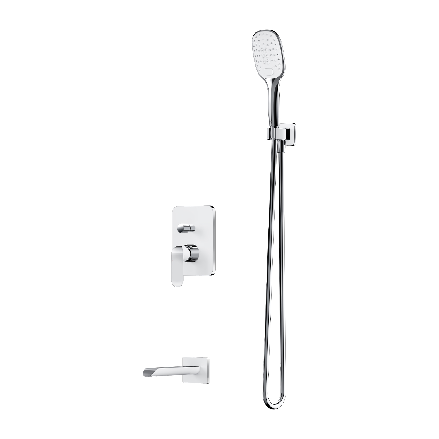 Omnires Sacramento kit baignoire-douche encastré blanc SYSSCW01XCRB