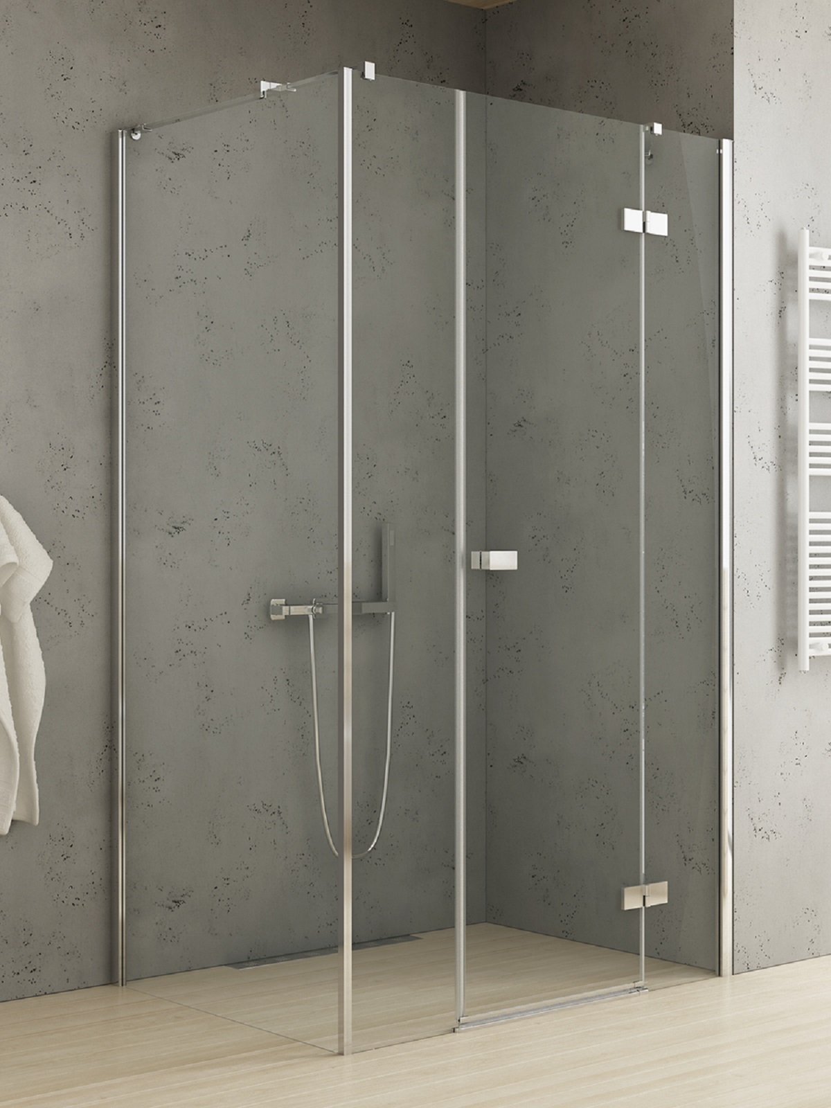 New Trendy Reflexa cabine de douche 110x80 cm rectangulaire chrome brillant/verre transparent EXK-5085