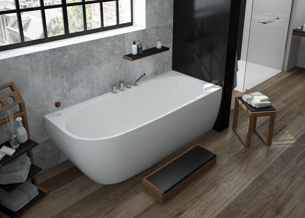 Hoesch iSensi baignoire d’angle 170x75 cm rectangulaire blanc 3868.010