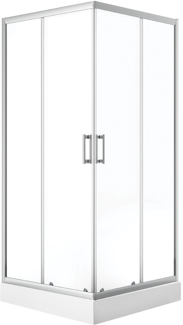 Laveo Bresso cabine avec receveur 90x90 cm carrée chrome brillant/verre transparent JKDD096K