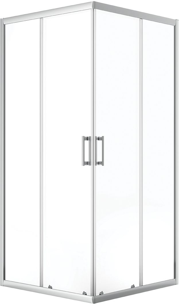 Laveo Bresso cabine de douche 80x80 cm carrée chrome brillant/verre transparent JKD_086K