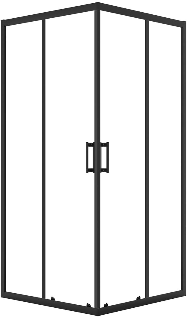 Laveo Bresso cabine de douche 80x80 cm carrée noir mat/verre transparent JKD_786K