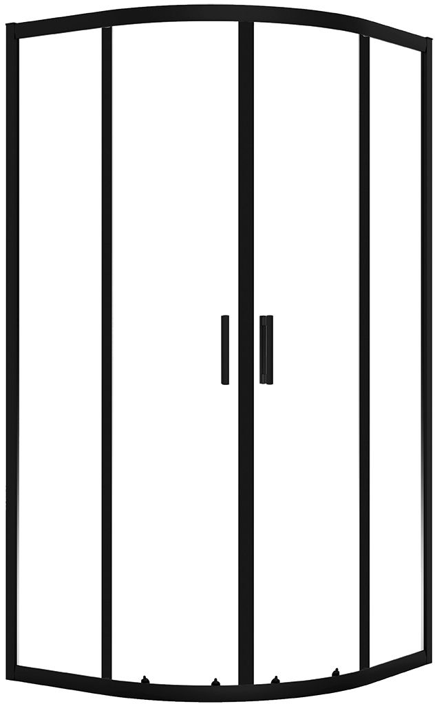 Laveo Bresso cabine de douche 90x90 cm semi-circulaire noir mat/verre transparent JKD_796Z