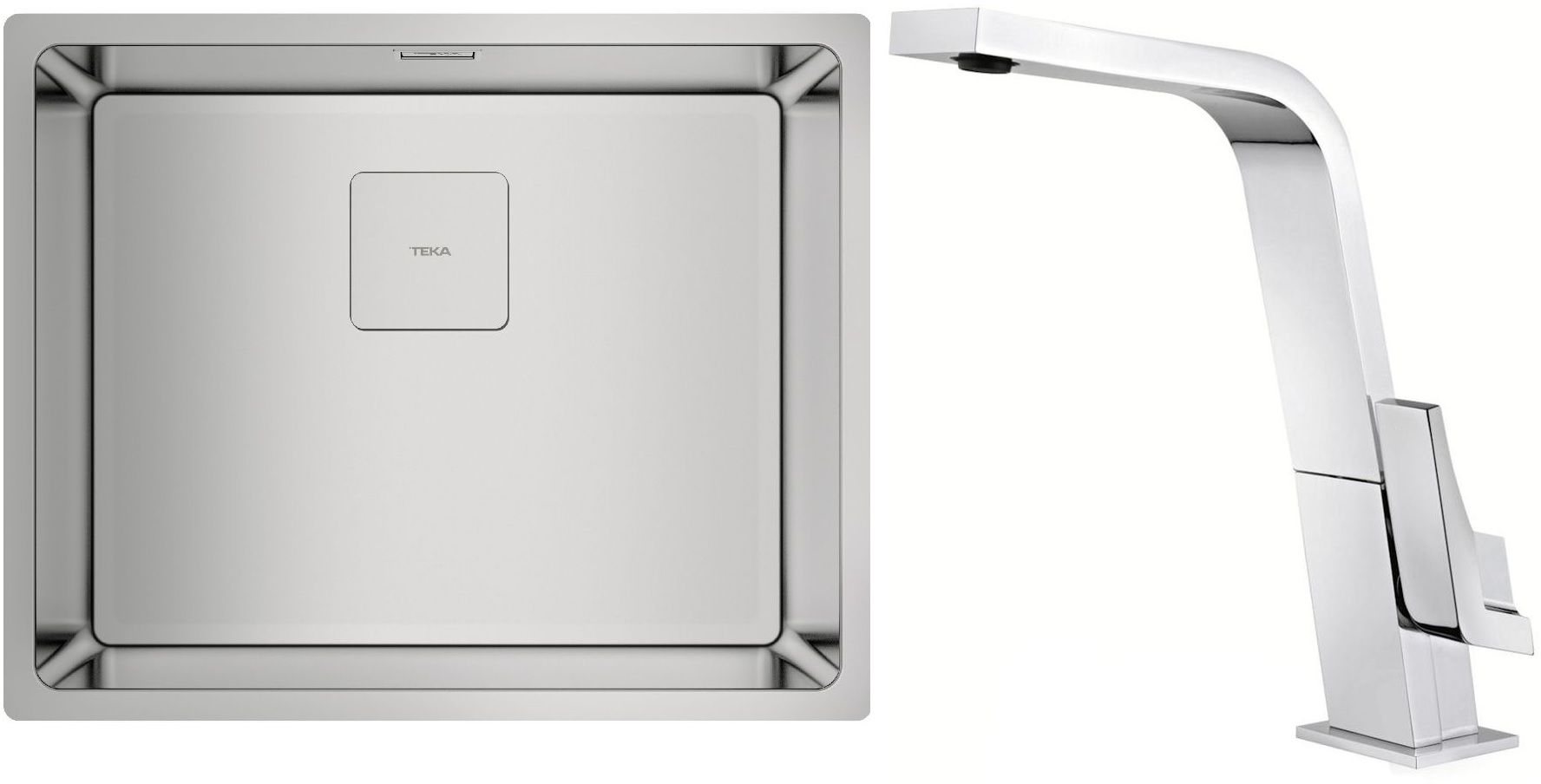 Set évier en acier inoxydable Teka Flexlinea 115000012, mitigeur de cuisine Teka Icon 339150200