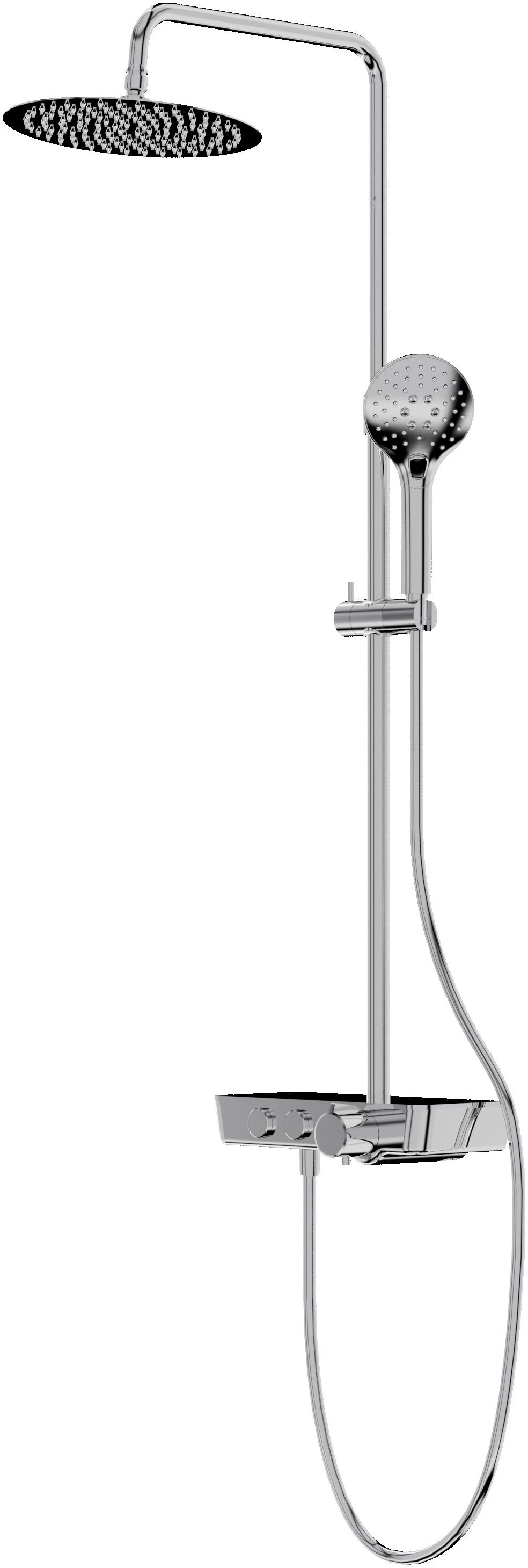 LaVita Cetus ensemble de douche mural avec thermostat oui chrome 5900378346296