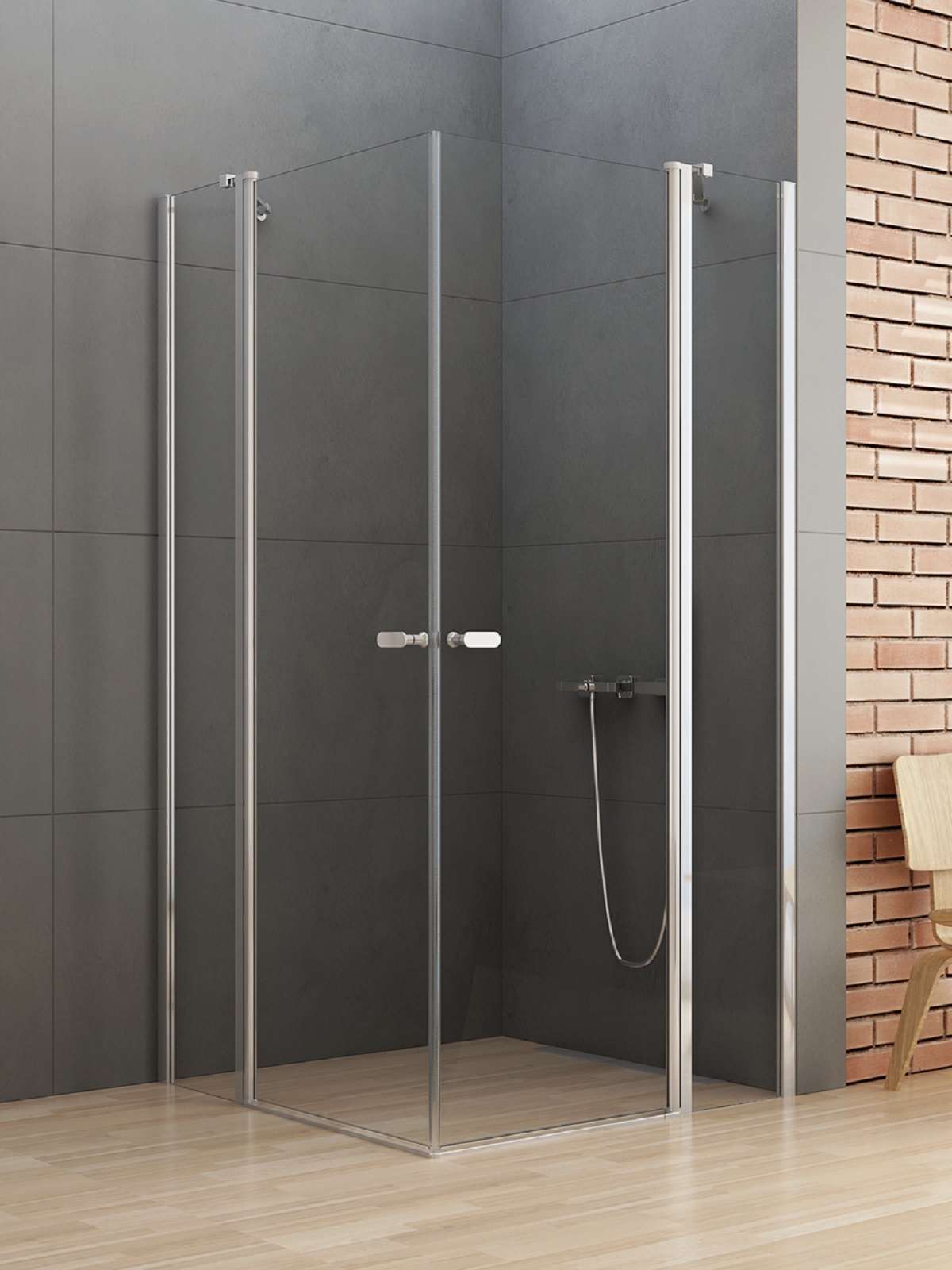 New Trendy New Soleo cabine de douche 110x90 cm rectangulaire chrome brillant/verre transparent K-0749