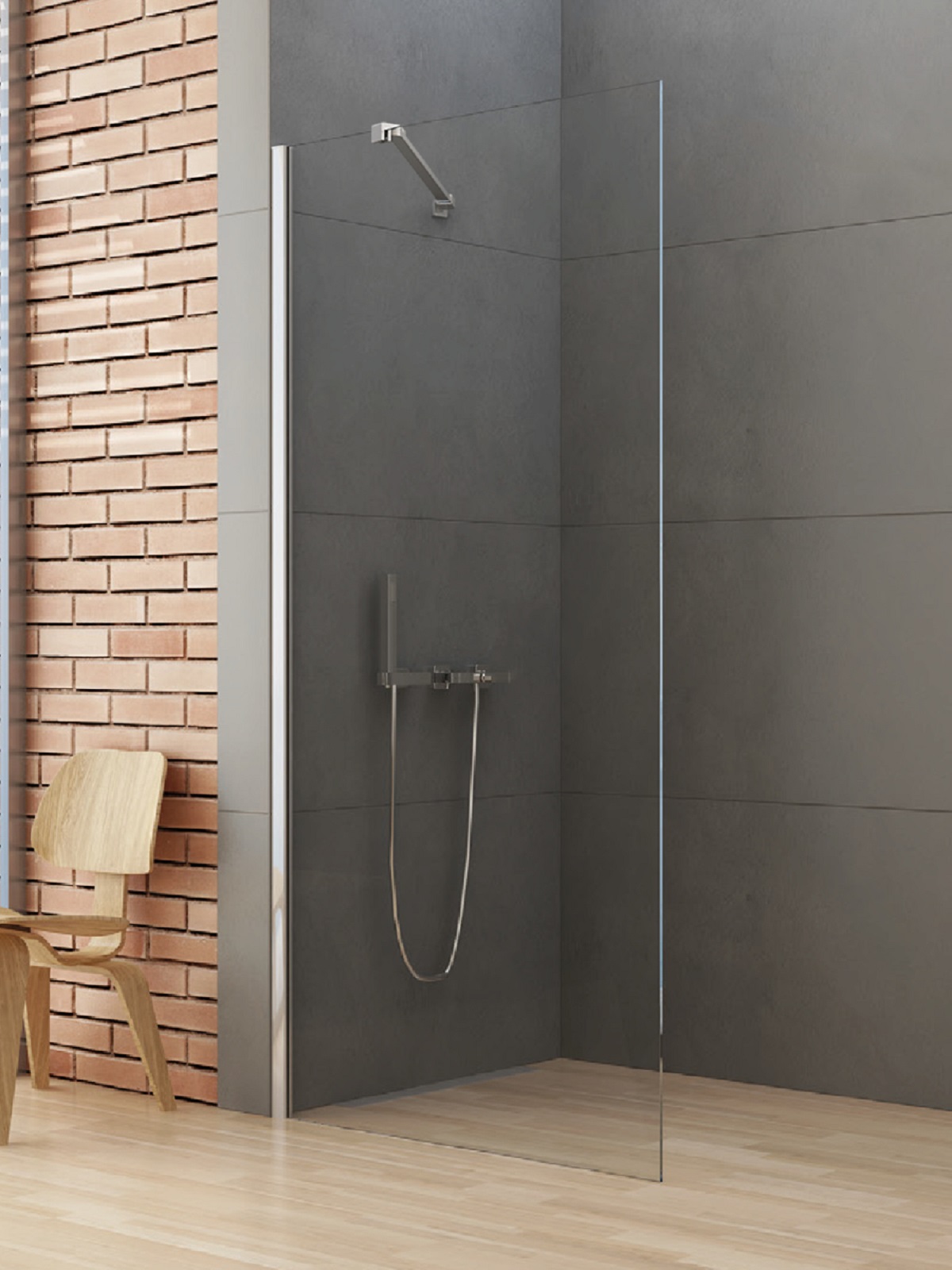 New Trendy New Soleo paroi de douche walk-in 60 cm chrome brillant/verre transparent K-0748