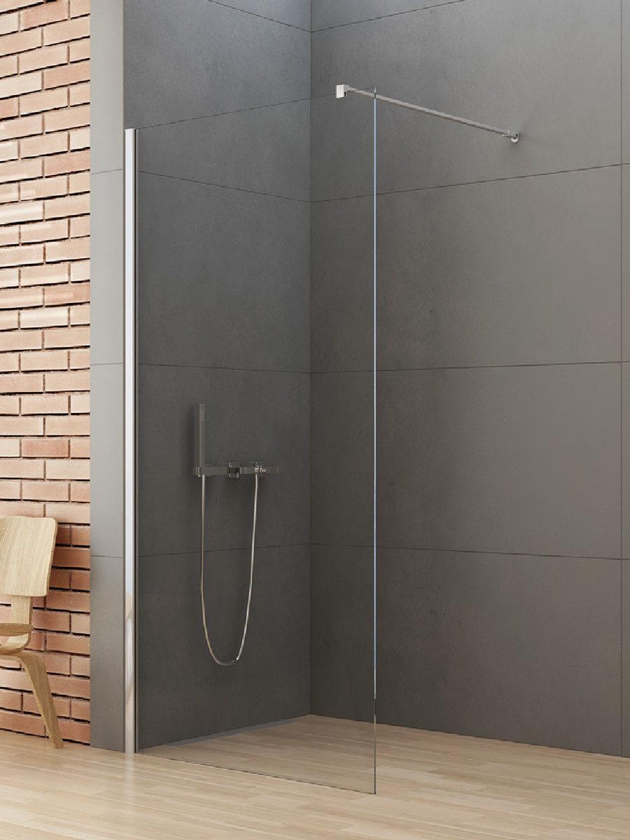 New Trendy New Soleo paroi de douche walk-in 110 cm chrome brillant/verre transparent K-0741-WP