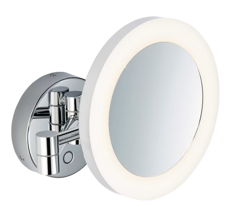 Kronenbach Universal miroir cosmétique 20x20 cm arrondi avec éclairage chrome 29.475.255.2504