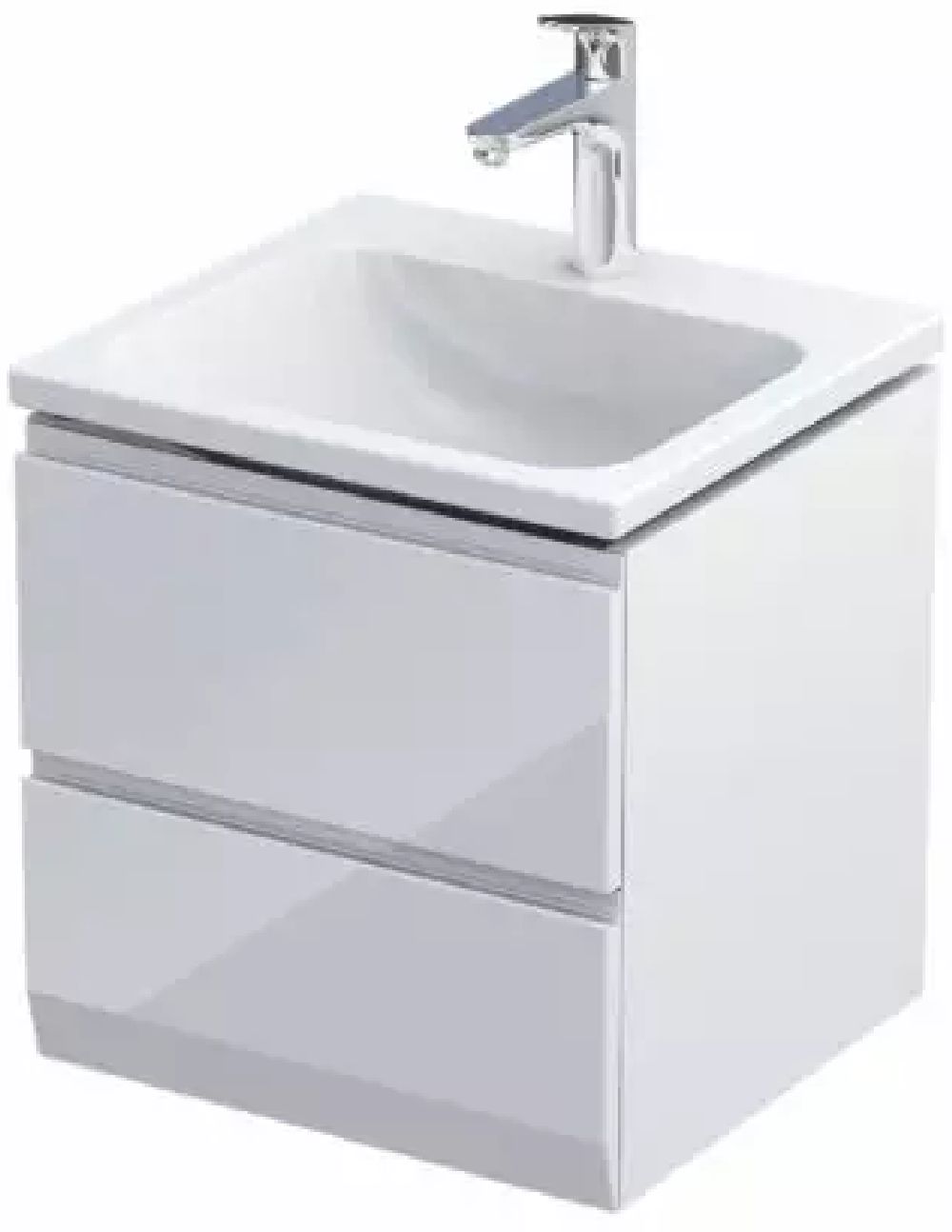 Oristo Brylant Uni armoire 49.6x45.5x50 cm sous-lavabo suspendu blanc OR36-SD2S-50-1-V3
