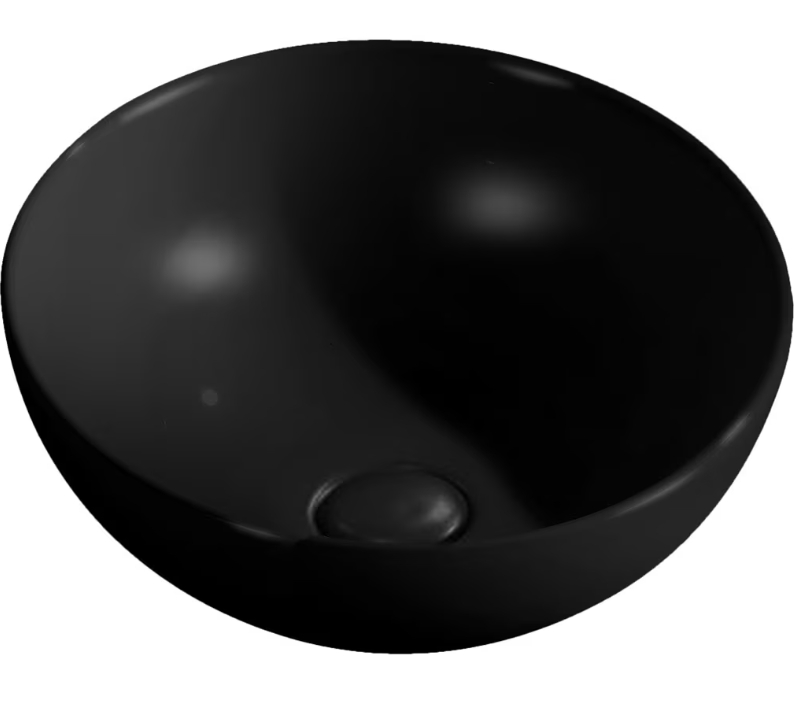 Kronenbach Tube lavabo 32.5x32.5 cm ronde à poser noir KB370200BK