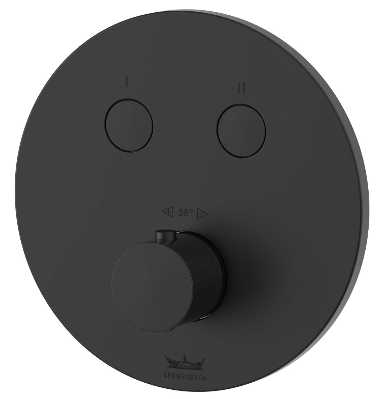 Kronenbach Smart Push mitigeur bain-douche encastrée avec thermostat noir 19044002SM
