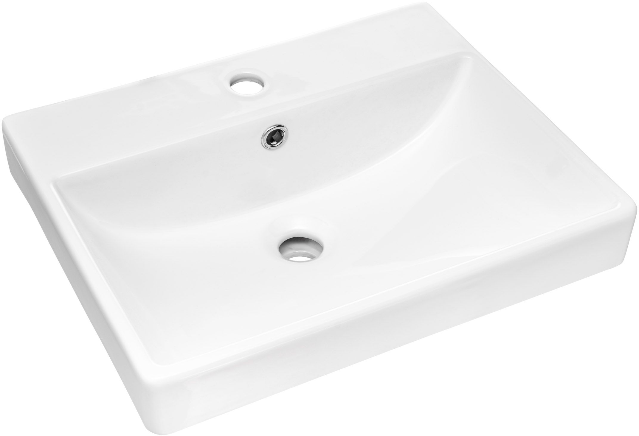 Comad Rita lavabo 60x40 cm rectangulaire de meuble blanc UN-RITA-GW-60