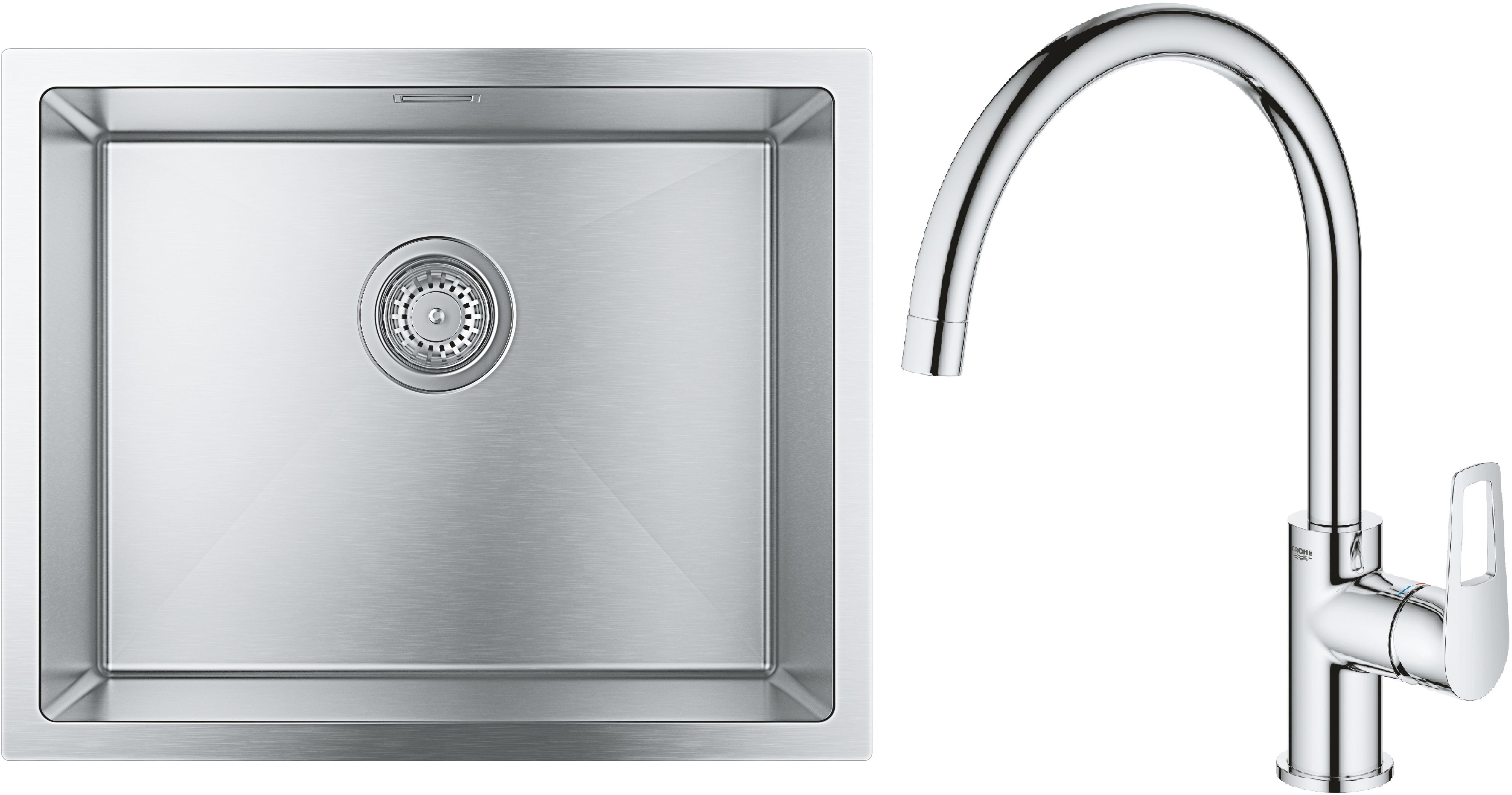 Set évier en acier inoxydable Grohe K700 31726SD0, mitigeur de cuisine Grohe Bauloop 31368001