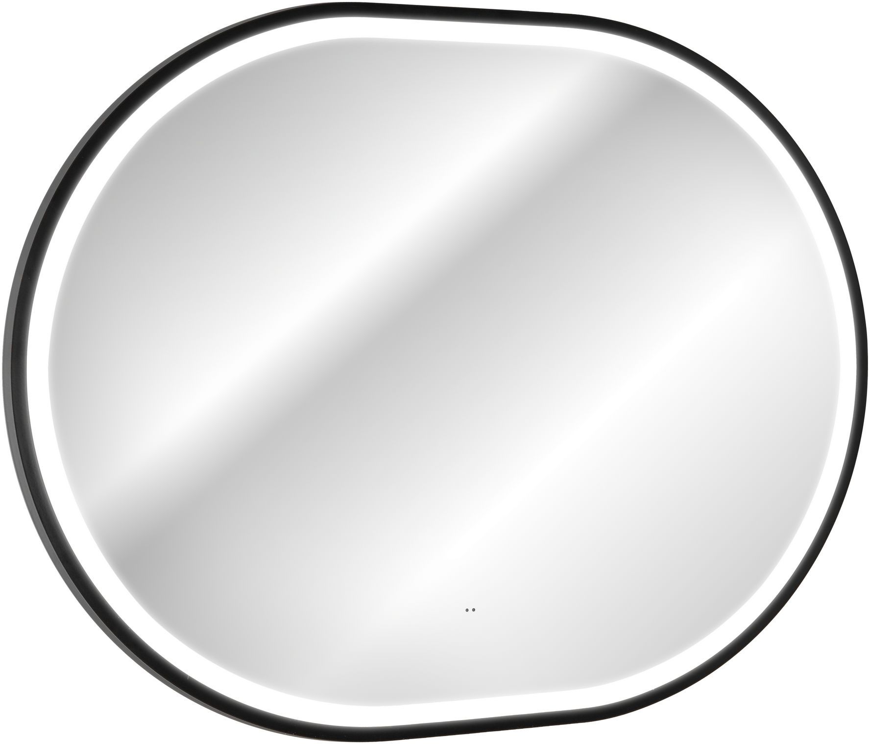 Comad Apollo 2 miroir 70x90 cm ovale avec éclairage noir LUSTRO APOLLO BLACK 2 900X700