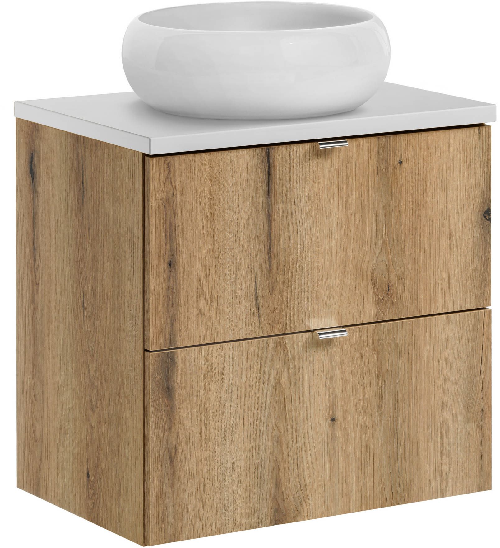 Set armoire Comad Nova Oak NOVA OAK A 82-60-2S, lavabo Comad Wiki UN-WIKI-SW, NOVA WHITE 89-60