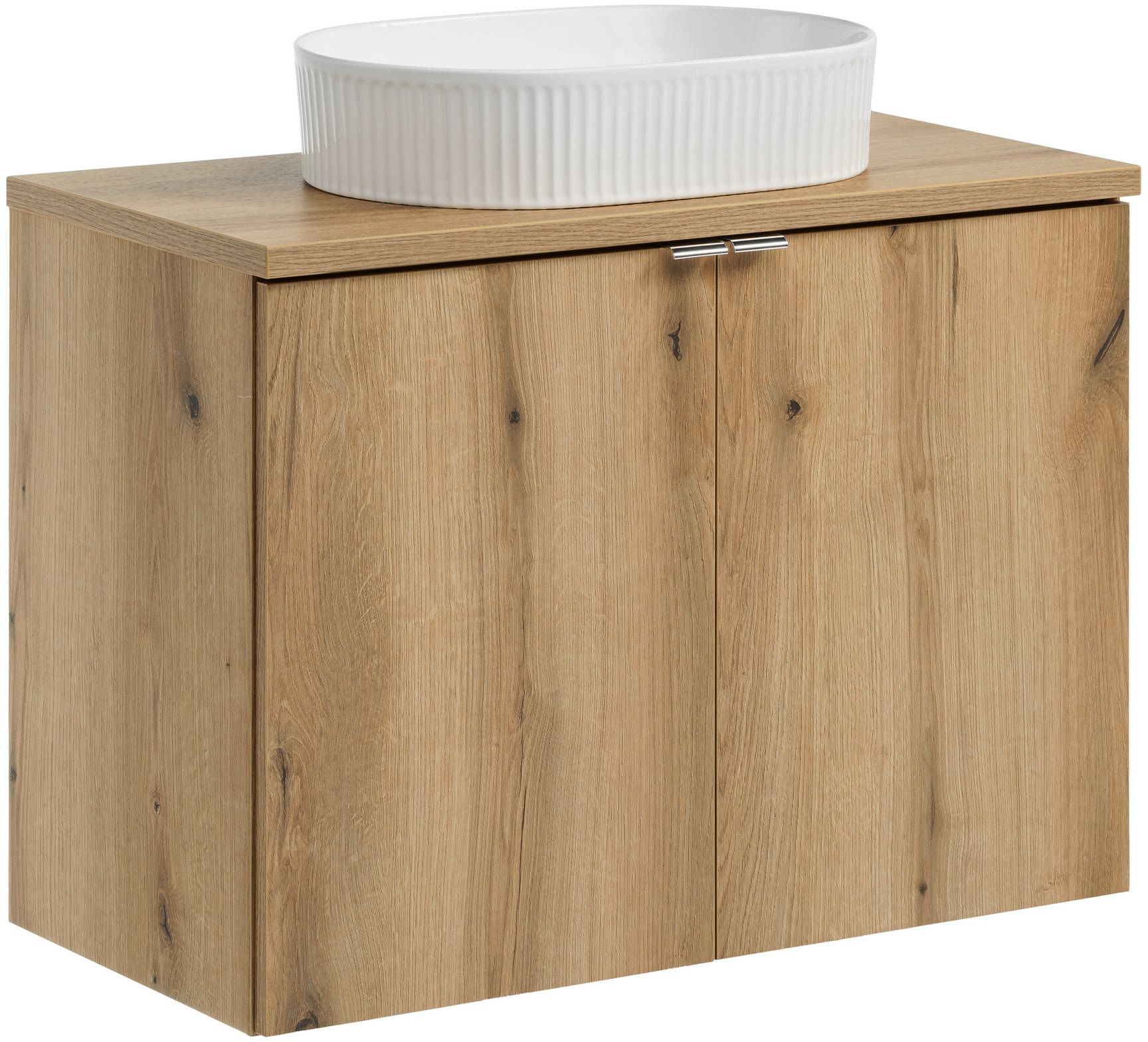 Set armoire Comad Nova Oak NOVA OAK A 82-80-2D, lavabo Comad Beyond BEYOND 5 WHITE ( E-6564 ), NOVA OAK A 89-80