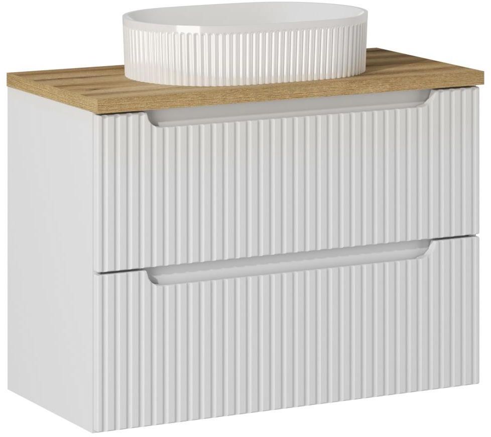 Set armoire Comad Nova White NOVA WHITE 82-80-2S, lavabo Comad Beyond BEYOND 5 WHITE ( E-6564 ), NOVA OAK A 89-80