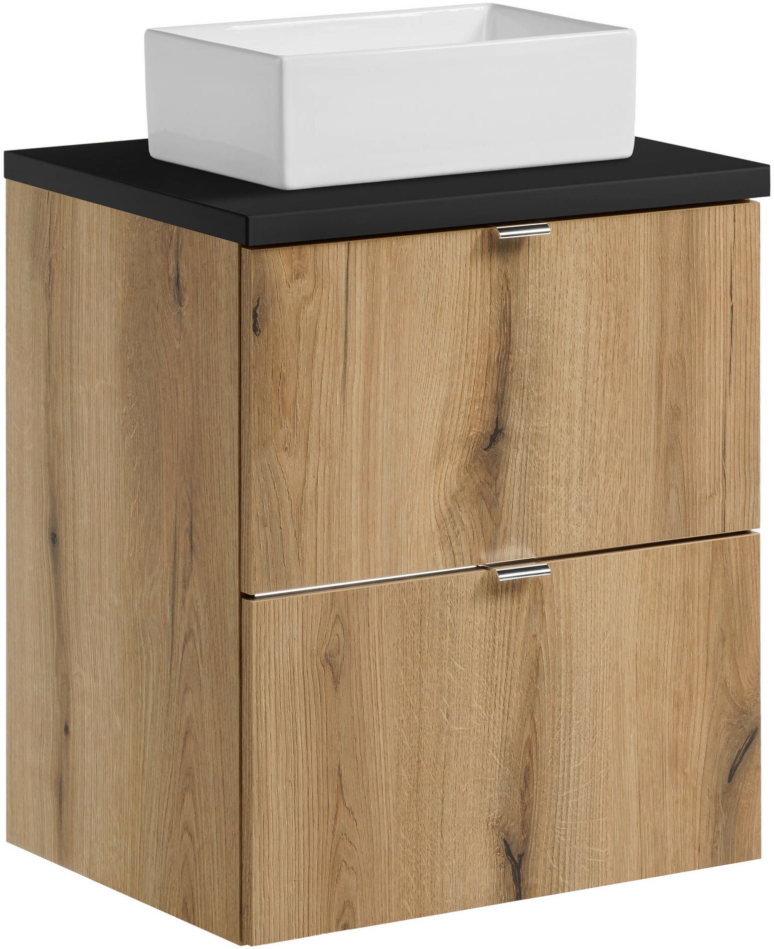 Set armoire Comad Nova Oak NOVA OAK A 82-50-2S, lavabo Comad Gaja UN-GAJA35-SW 78570A(35), NOVA BLACK B 89-50