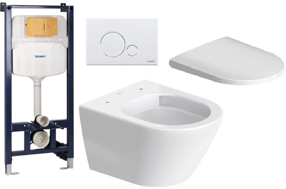 Set châssis encastré Duravit DuraSystem WD1029000000, cuvette de WC Duravit D-Neo 25880900001, 0021690000, WD5010011000