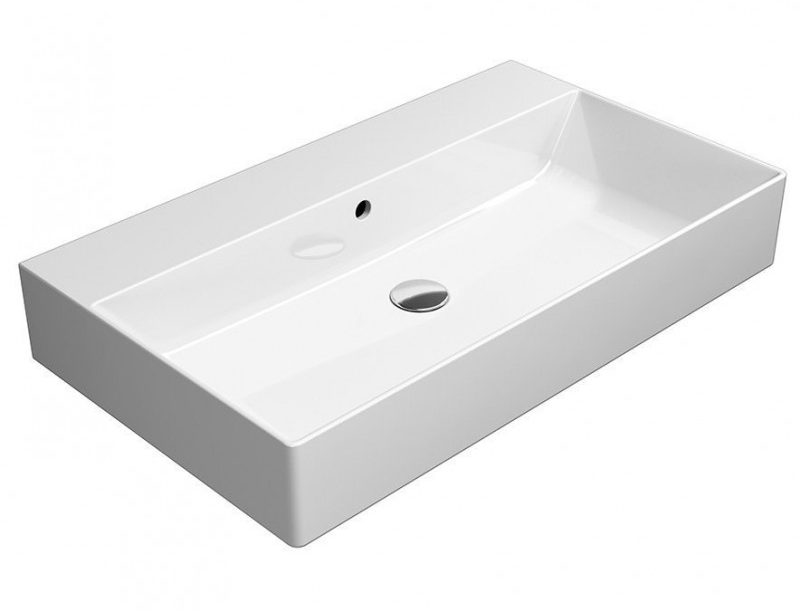 GSI Kube X lavabo 80x47 cm rectangulaire de meuble blanc brillant 9422011
