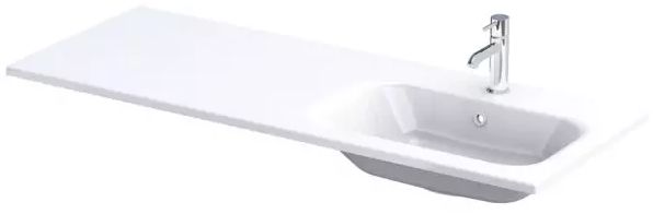 Oristo Are lavabo 121x46 cm rectangulaire de meuble blanc UME-AR-120-92-P