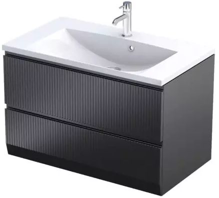 Oristo Brylant armoire 79.6x45.5x50 cm sous-lavabo suspendu noir OR36-SD2S-80-8R