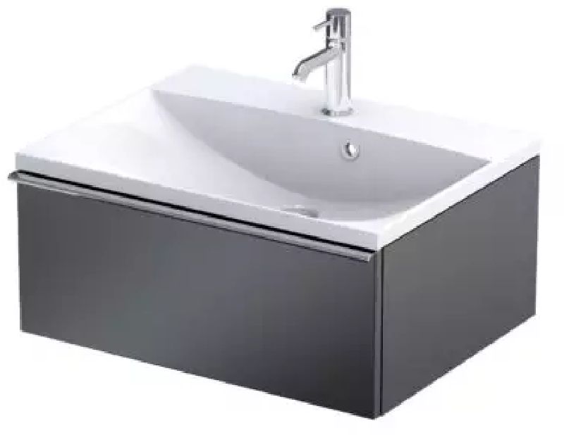 Oristo Etna armoire 119.6x45.5x25 cm sous-lavabo suspendu noir OR52-SD1S-60-8