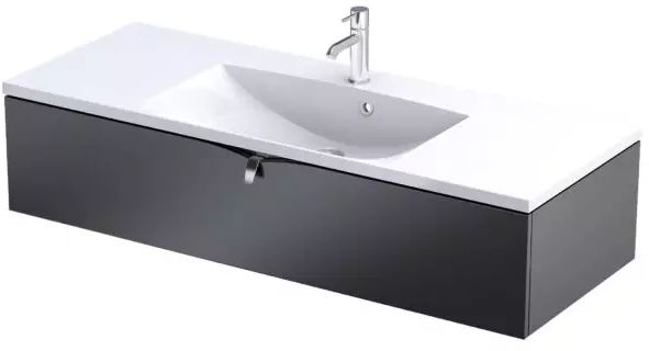 Oristo Siena armoire 119.6x45.5x25 cm sous-lavabo suspendu noir OR45-SD1S-120-8