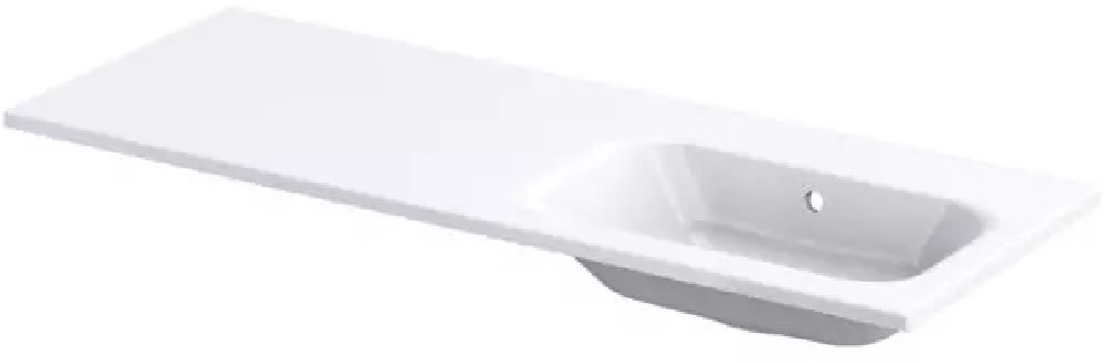 Oristo Uni lavabo 121x46 cm rectangulaire de meuble blanc brillant UME-AR-120-92-P-BO