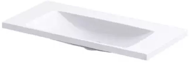 Oristo Compact lavabo 80x38 cm rectangulaire de meuble blanc UME-C-ET-80-92-BO