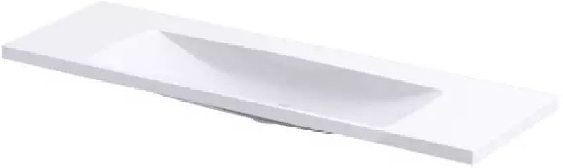 Oristo Compact lavabo 120x38 cm rectangulaire de meuble blanc UME-C-ET-120-92-BO