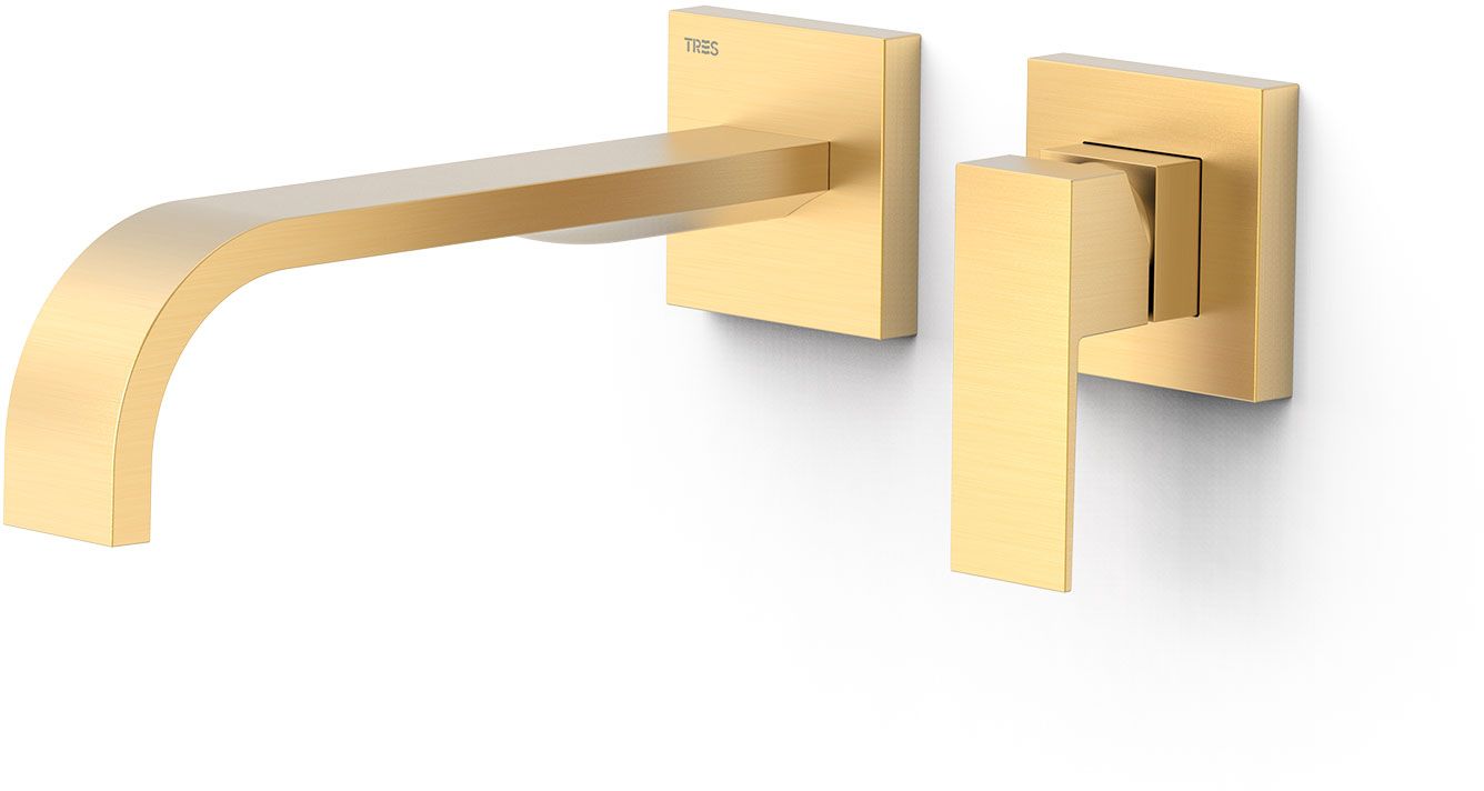 Tres Cuadro-Tres mitigeur de lavabo encastrée doré 00630022OM