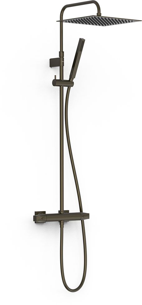 Tres Over-Wall ensemble de douche mural avec thermostat oui noir 19039307KMB