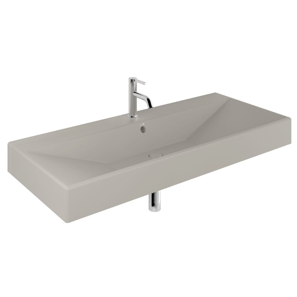 Kludi Resa lavabo avec bouchon 121x50 cm rectangulaire de meuble-à poser marron/beige 59WW121O2