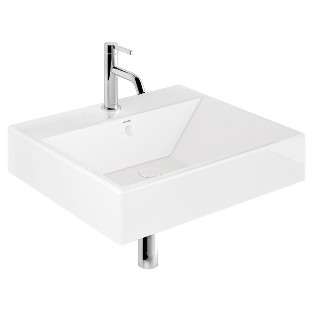 Kludi Resa lavabo avec bouchon 61x50 cm carrée de meuble-à poser blanc 59WW6143