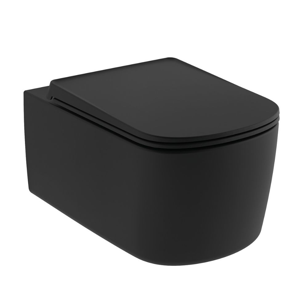 Kludi Resa S cuvette wc avec abattant à descente lente suspendue oui oui noir mat 27WCSET39