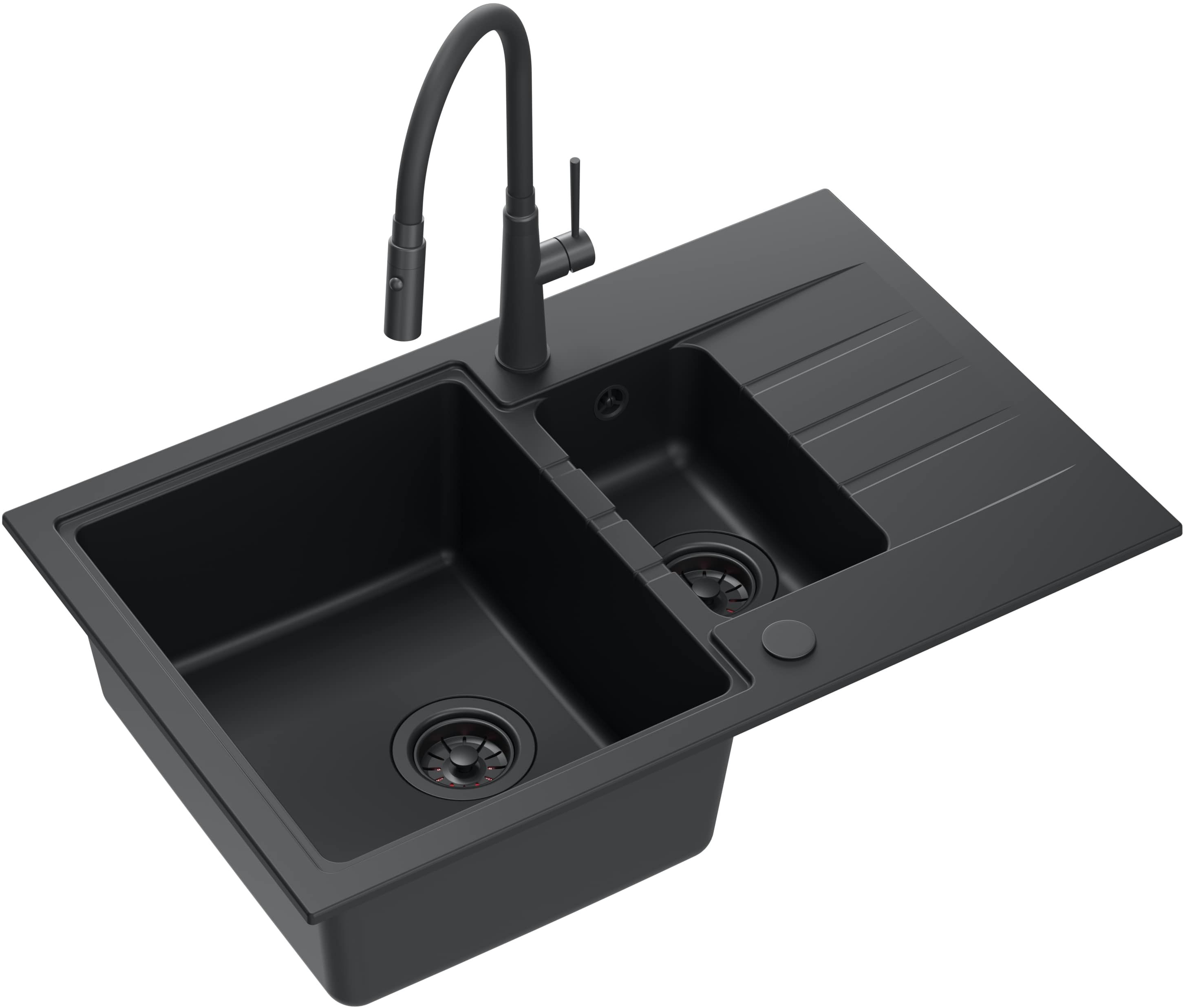 Quadron Peter évier avec mitigeur noir/noire HCQP57850BLMPC_3922505BLM