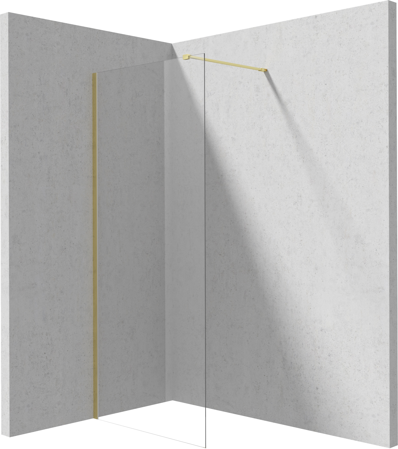 Deante Prizma paroi de douche walk-in 100 cm doré brossé/verre transparent KTJ_R30P