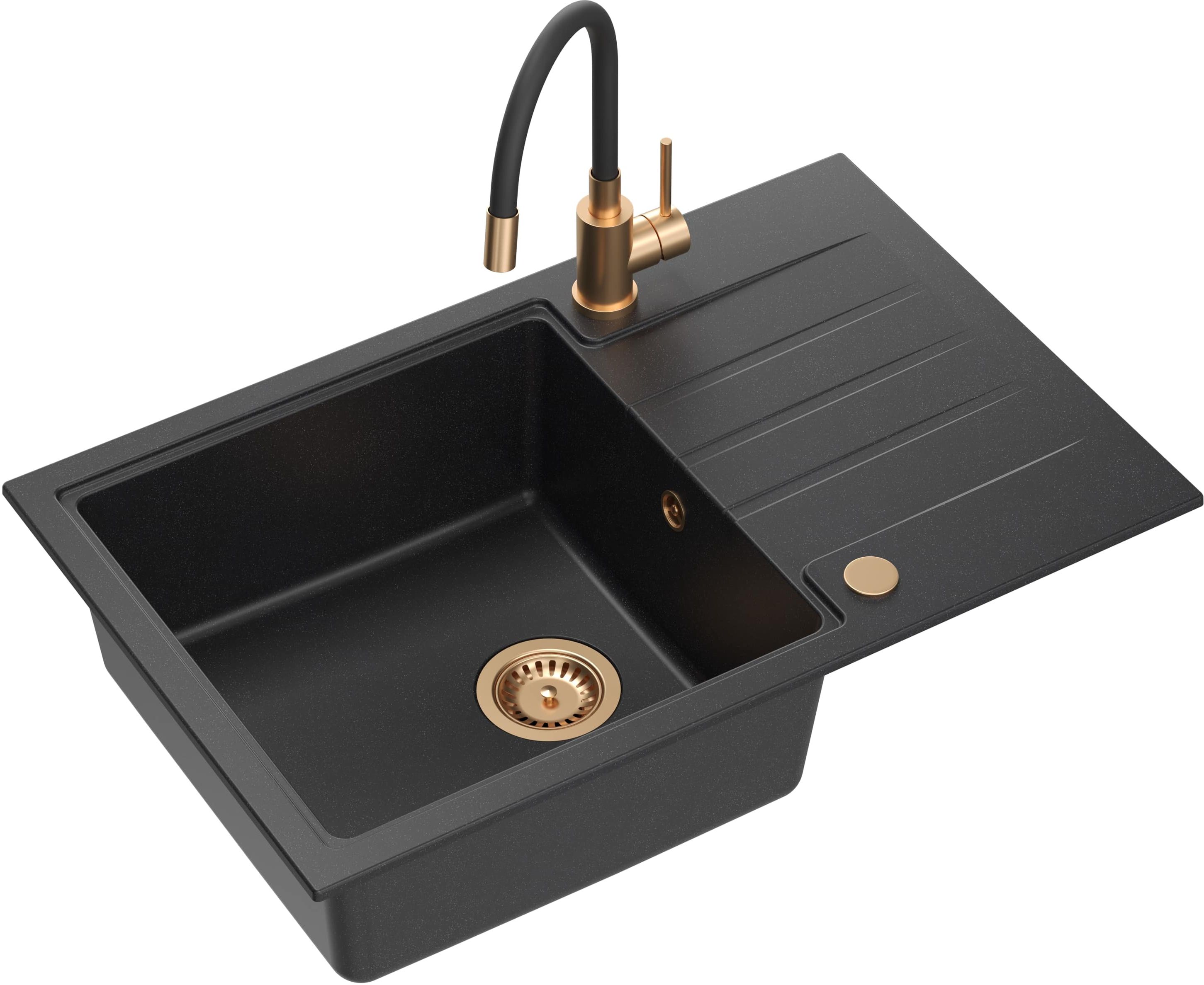 Quadron Peter évier avec mitigeur noir/noire HCQP7850CZK_3323503PVDC1