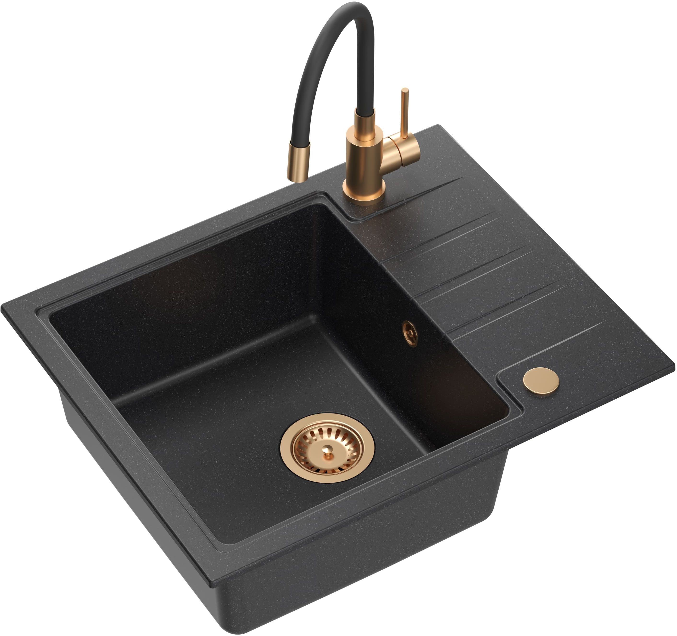 Quadron Peter évier avec mitigeur noir/noire HCQP6250CZK_3323503PVDC1