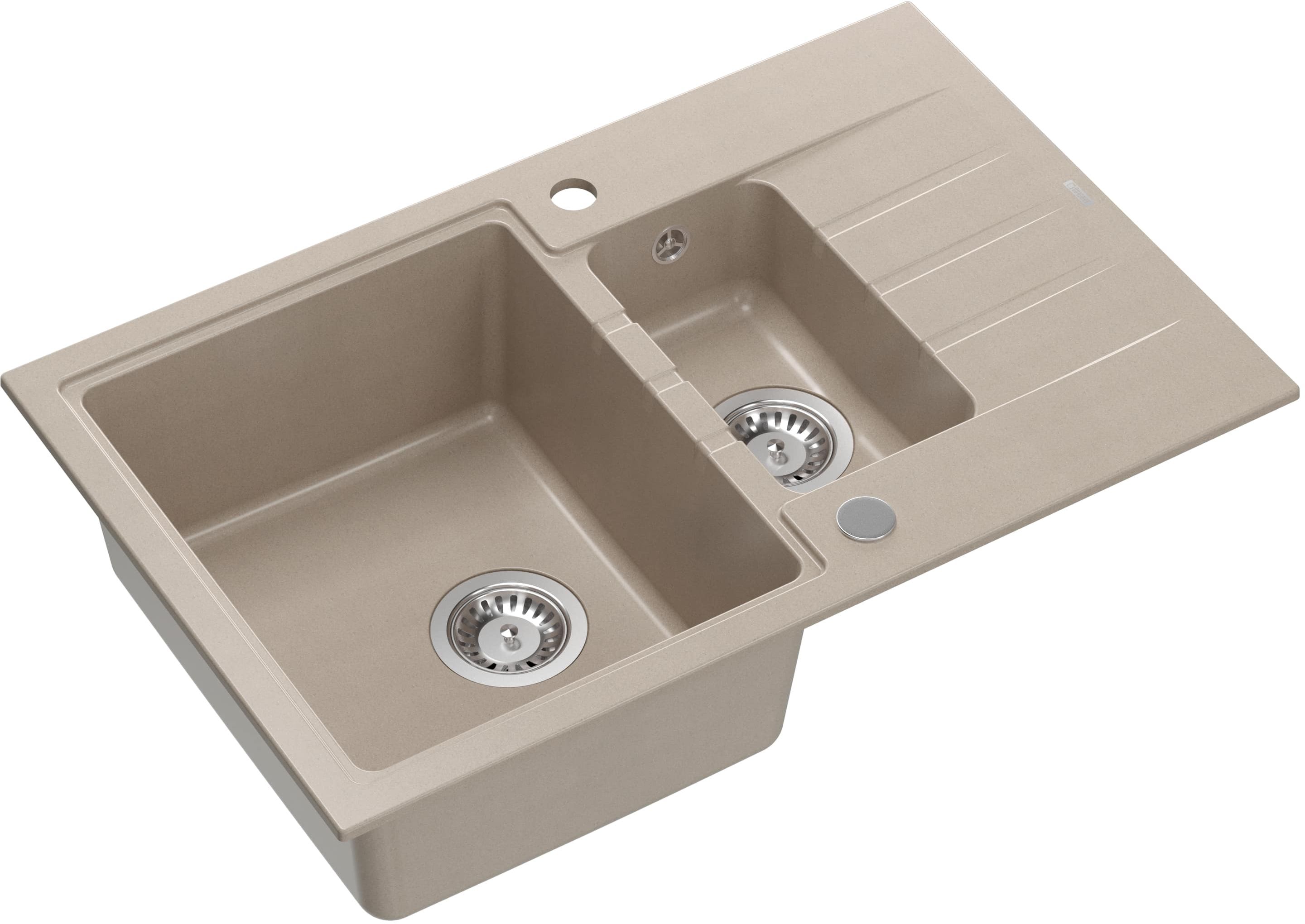 Quadron Peter évier graniteq 78x50 cm beige HCQP57850BEZP