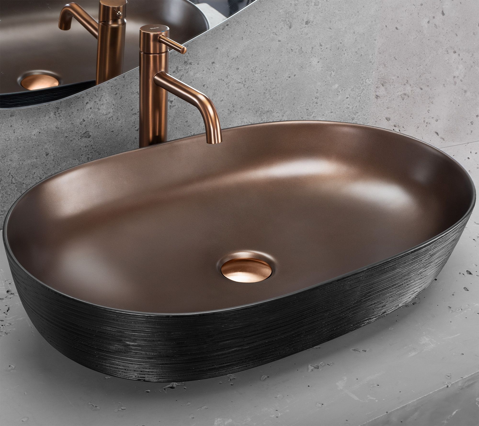 Rea Belinda Cooper lavabo 60.5x41 cm ovale à poser REA-U6383