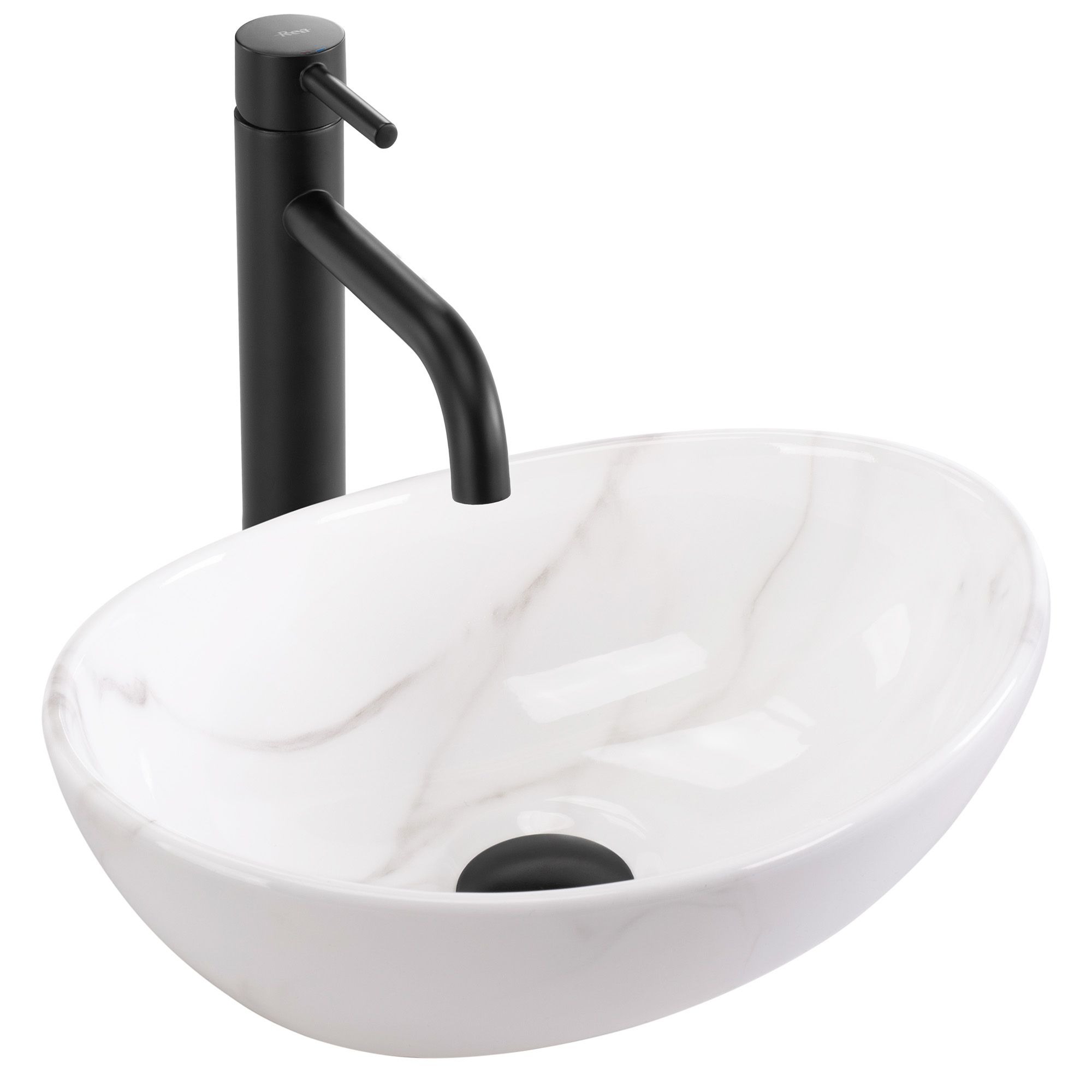 Rea Sofia lavabo 35.5x27 cm ovale à poser blanc brillant REA-U9236