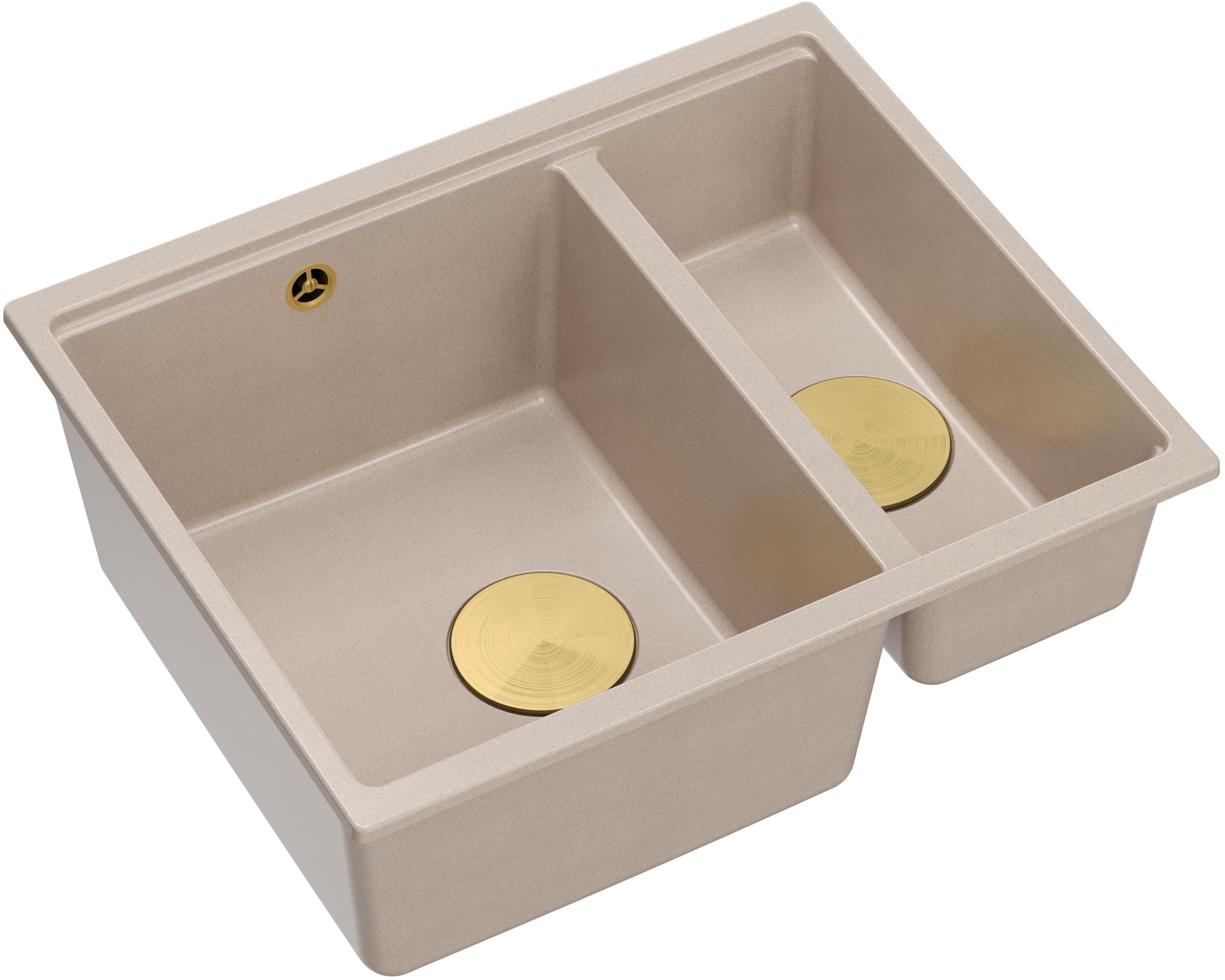 Quadron Logan évier graniteq 55x46 cm beige HCQL5646U2-G1_U